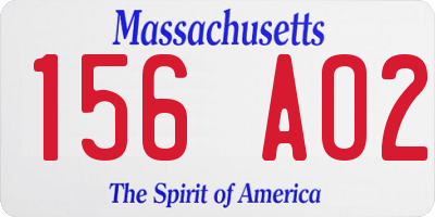 MA license plate 156AO2