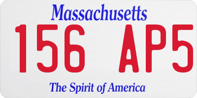 MA license plate 156AP5