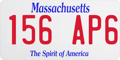 MA license plate 156AP6