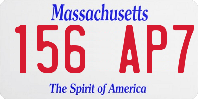 MA license plate 156AP7