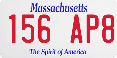 MA license plate 156AP8