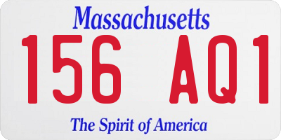 MA license plate 156AQ1