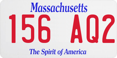 MA license plate 156AQ2