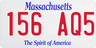 MA license plate 156AQ5