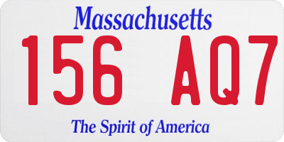 MA license plate 156AQ7