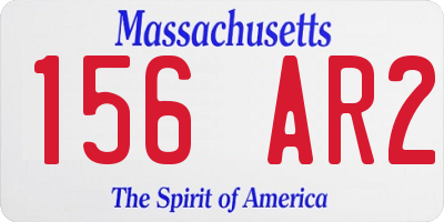 MA license plate 156AR2