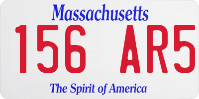 MA license plate 156AR5