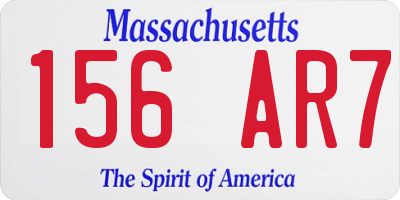 MA license plate 156AR7