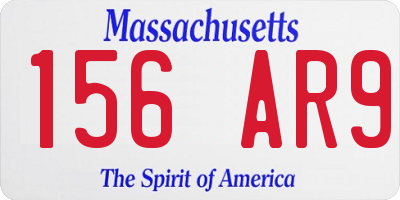 MA license plate 156AR9