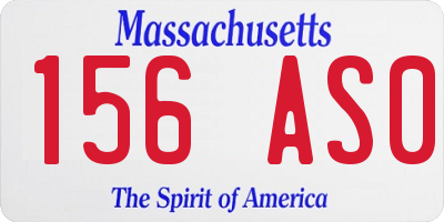 MA license plate 156AS0