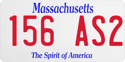 MA license plate 156AS2