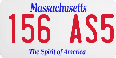 MA license plate 156AS5