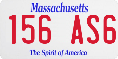 MA license plate 156AS6