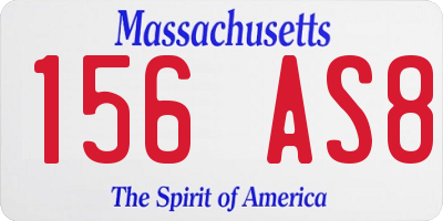 MA license plate 156AS8