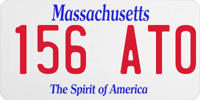 MA license plate 156AT0