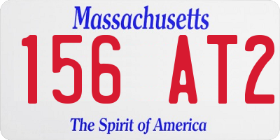 MA license plate 156AT2