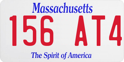 MA license plate 156AT4