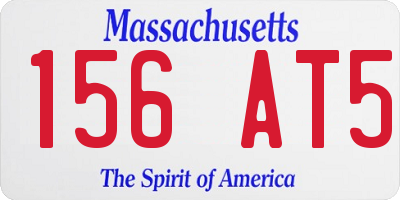 MA license plate 156AT5