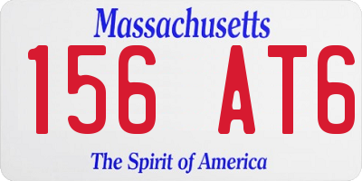 MA license plate 156AT6