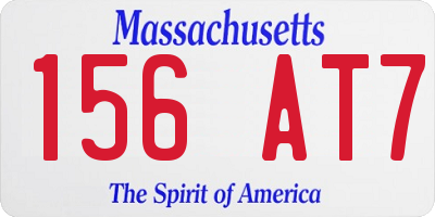 MA license plate 156AT7