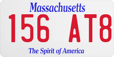 MA license plate 156AT8