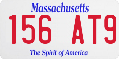 MA license plate 156AT9