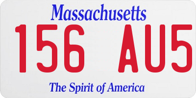 MA license plate 156AU5