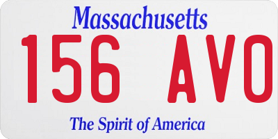 MA license plate 156AV0