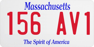 MA license plate 156AV1