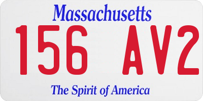 MA license plate 156AV2