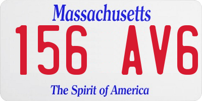 MA license plate 156AV6