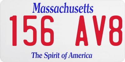 MA license plate 156AV8
