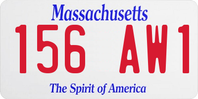 MA license plate 156AW1