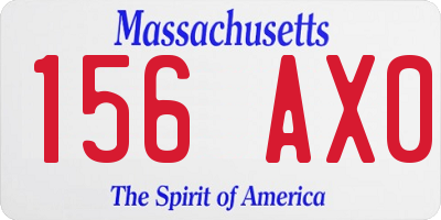 MA license plate 156AX0