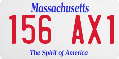 MA license plate 156AX1