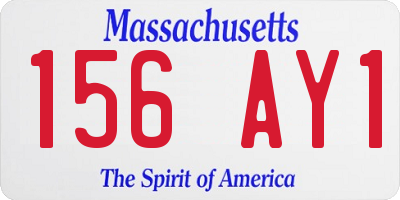 MA license plate 156AY1