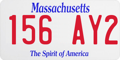 MA license plate 156AY2