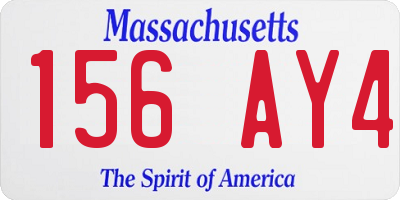 MA license plate 156AY4