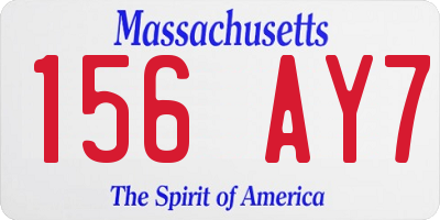 MA license plate 156AY7