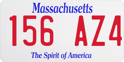 MA license plate 156AZ4