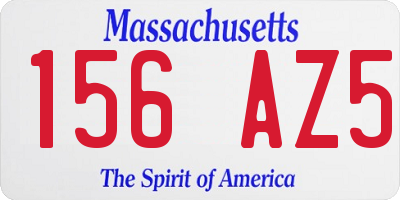 MA license plate 156AZ5