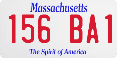 MA license plate 156BA1