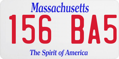 MA license plate 156BA5