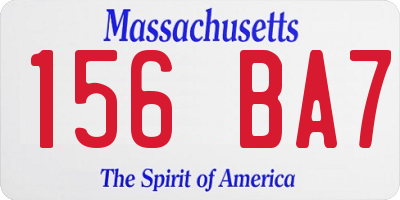 MA license plate 156BA7