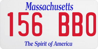 MA license plate 156BB0