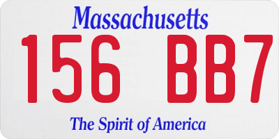 MA license plate 156BB7