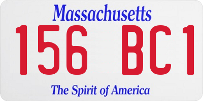 MA license plate 156BC1