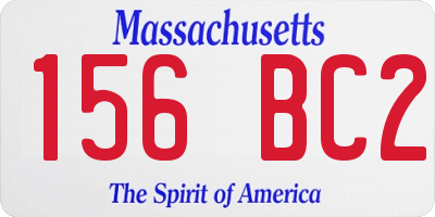 MA license plate 156BC2
