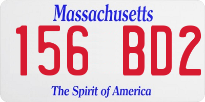 MA license plate 156BD2