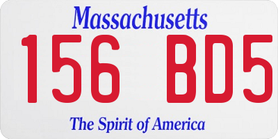 MA license plate 156BD5